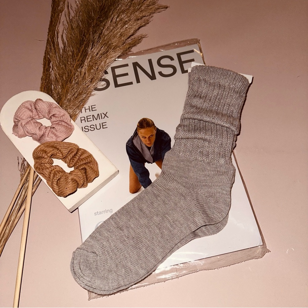 SOCKS Slouchy Grey Cotton